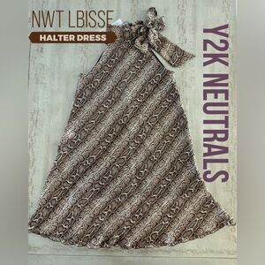 ***SOLD***Lbisse NWT Snake Print Halter MiniDRESS